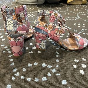 Laurence Dacade Floral Print Heeled Sandals size 40.5